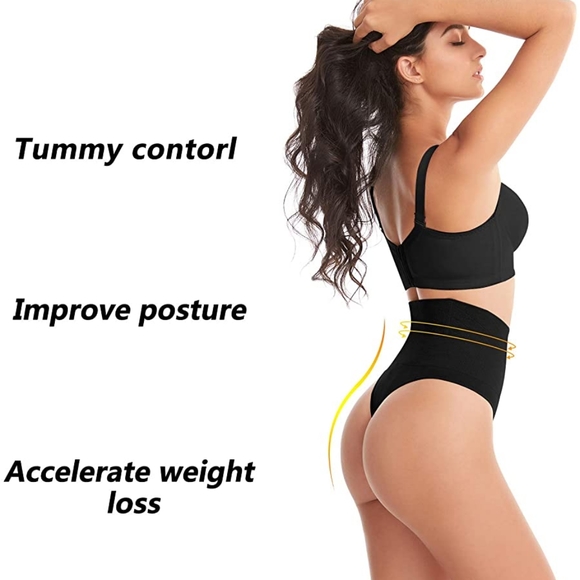 Bundle of Seamless Tummy Control Thong Shapewear Panties Body Shaper - Picture 3 of 9